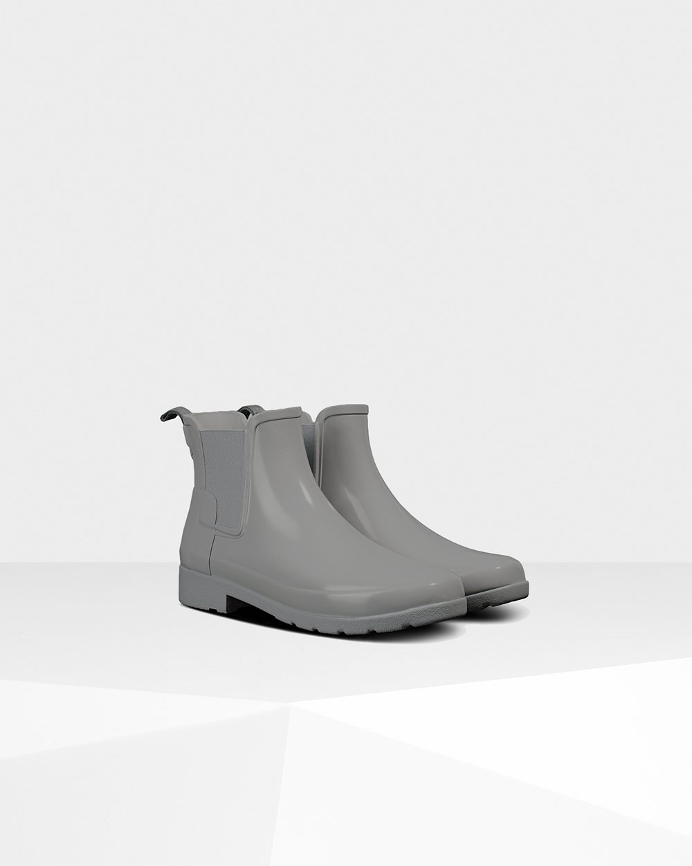 Chelsea Boots Dames - Hunter Refined Gloss Slim Fit - Grijs - 13MIJLXHY